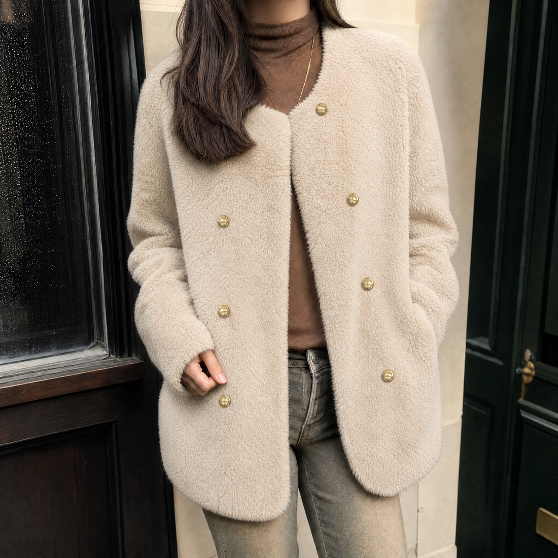 Ninon-Rose Cashmere Jacket - Apricot
