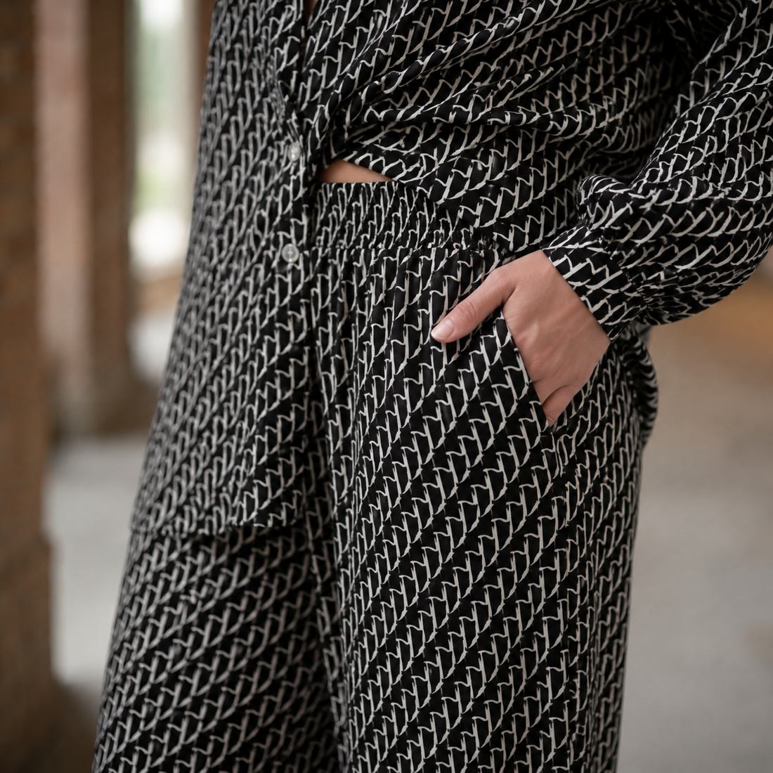 Ophelia Geometric Pants Set - Lead Product Detail