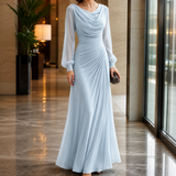 Nadine-Jane Ruched Maxi Dress - Sky Blue