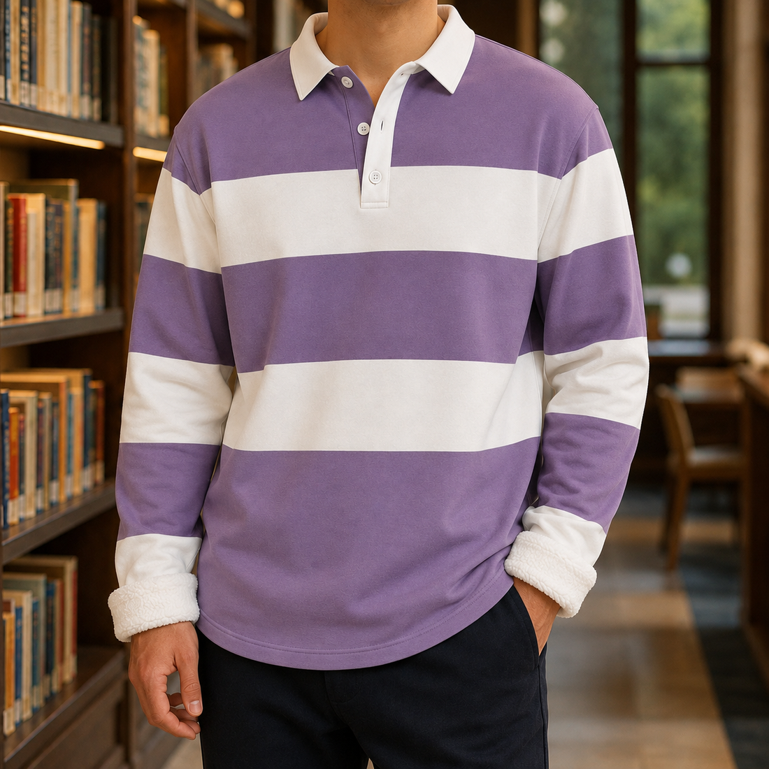 Hugo Striped Rugby Shirt - Purple