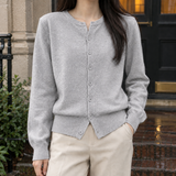 Diana-Mae Crewneck Cardigan - Gray