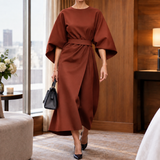 Elodie-Elise Kimono Sleeve Dress - Brown