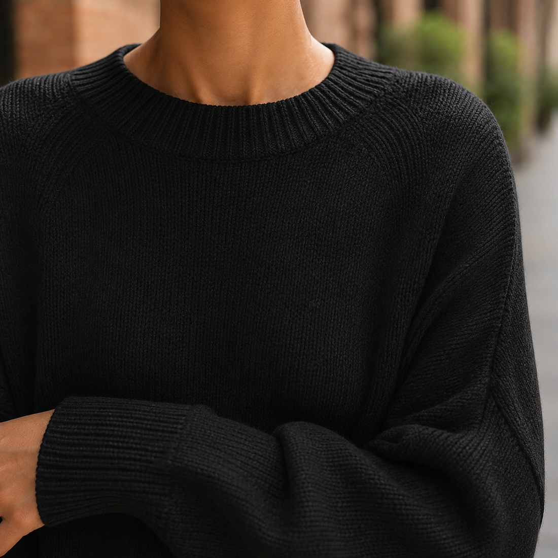 Camille Poncho Sweater - Lead Product Detail