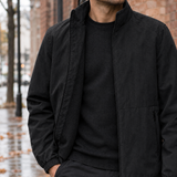 Eldric-Lane Stand Collar Jacket - Black