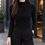 Ninon-Eve Mock Neck Top - Black