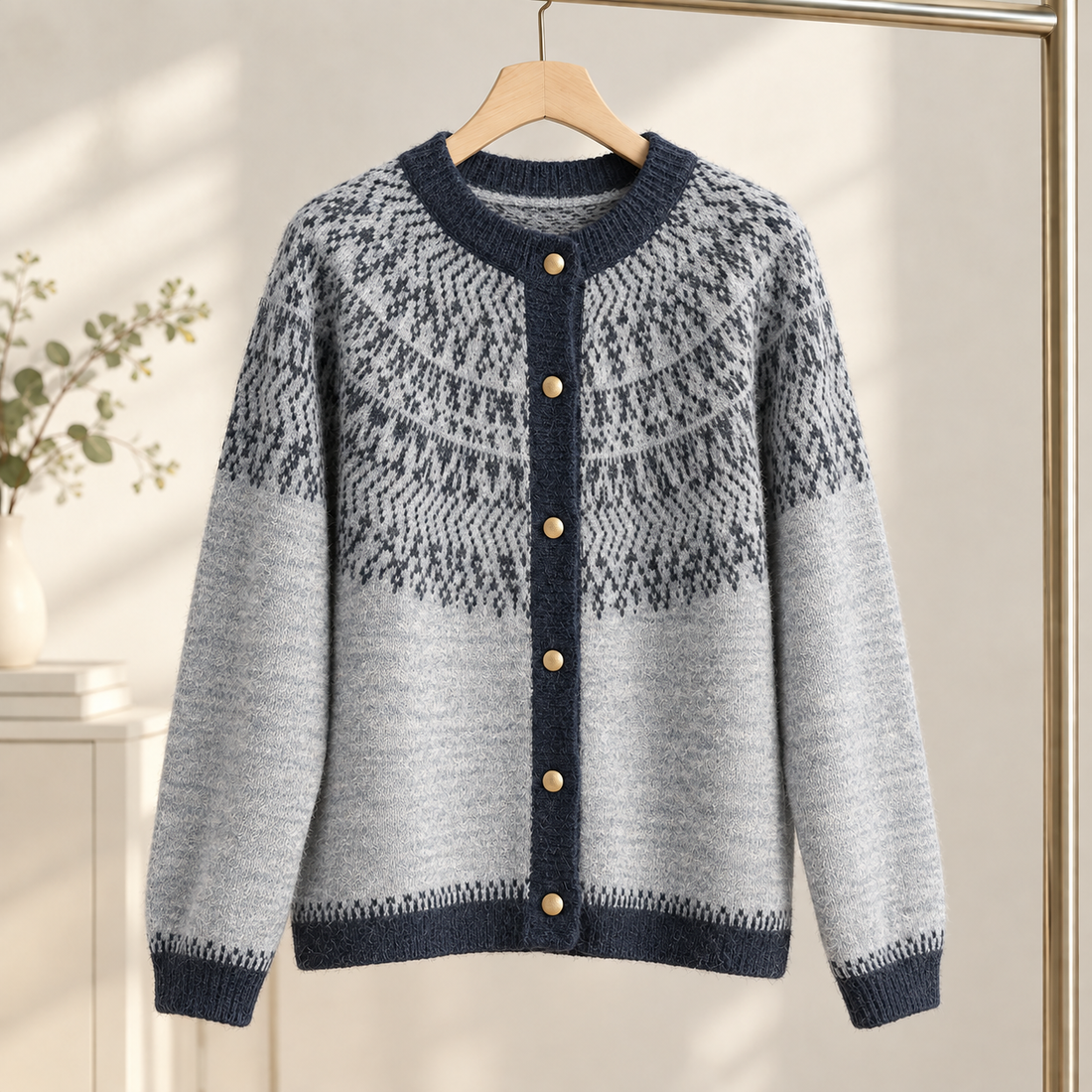 Natalie Fair Isle Cardigan - Blue