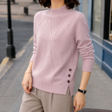 Ariadne-Louise Mock Neck Sweater - Pink