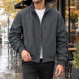 Egon-Lane Ruched Sleeve Jacket - Dark Gray