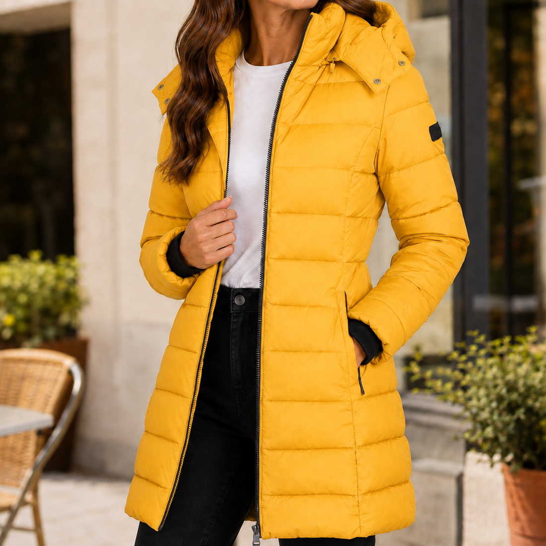 Dahlia-Claire Quilted Jacket - Yellow