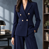 Florentine-Lane Tailored Pantsuit - Navy Blue