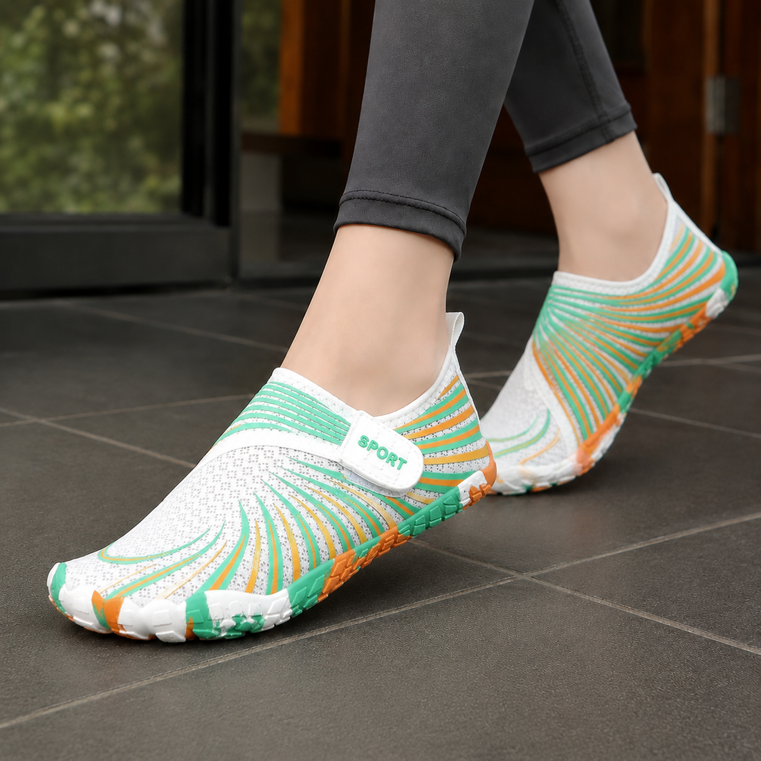 Casale Five-Toe Aqua Shoes - Green Orange