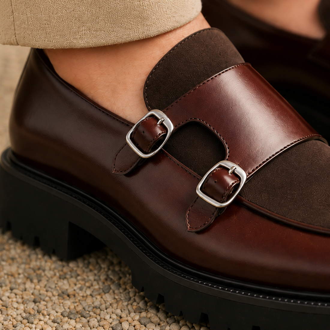 Zanetti Double Monk Shoes - Lead Product Detail