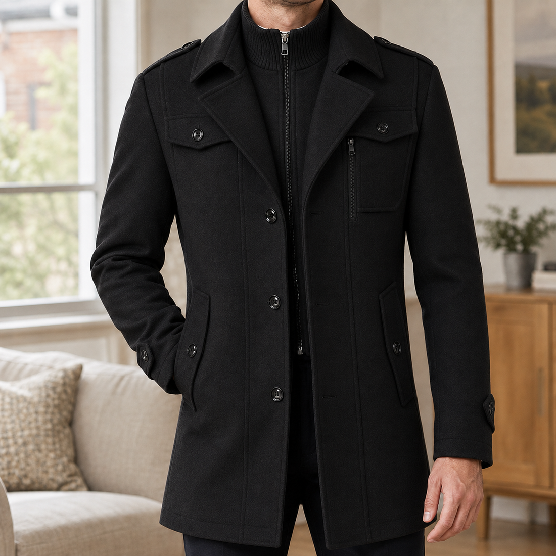 Reece Military Jacket - Black