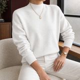 Sibylla Mock Neck Sweater - White