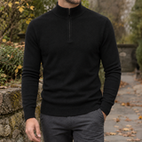 Caspian-Grey Half Zip Sweater - Black