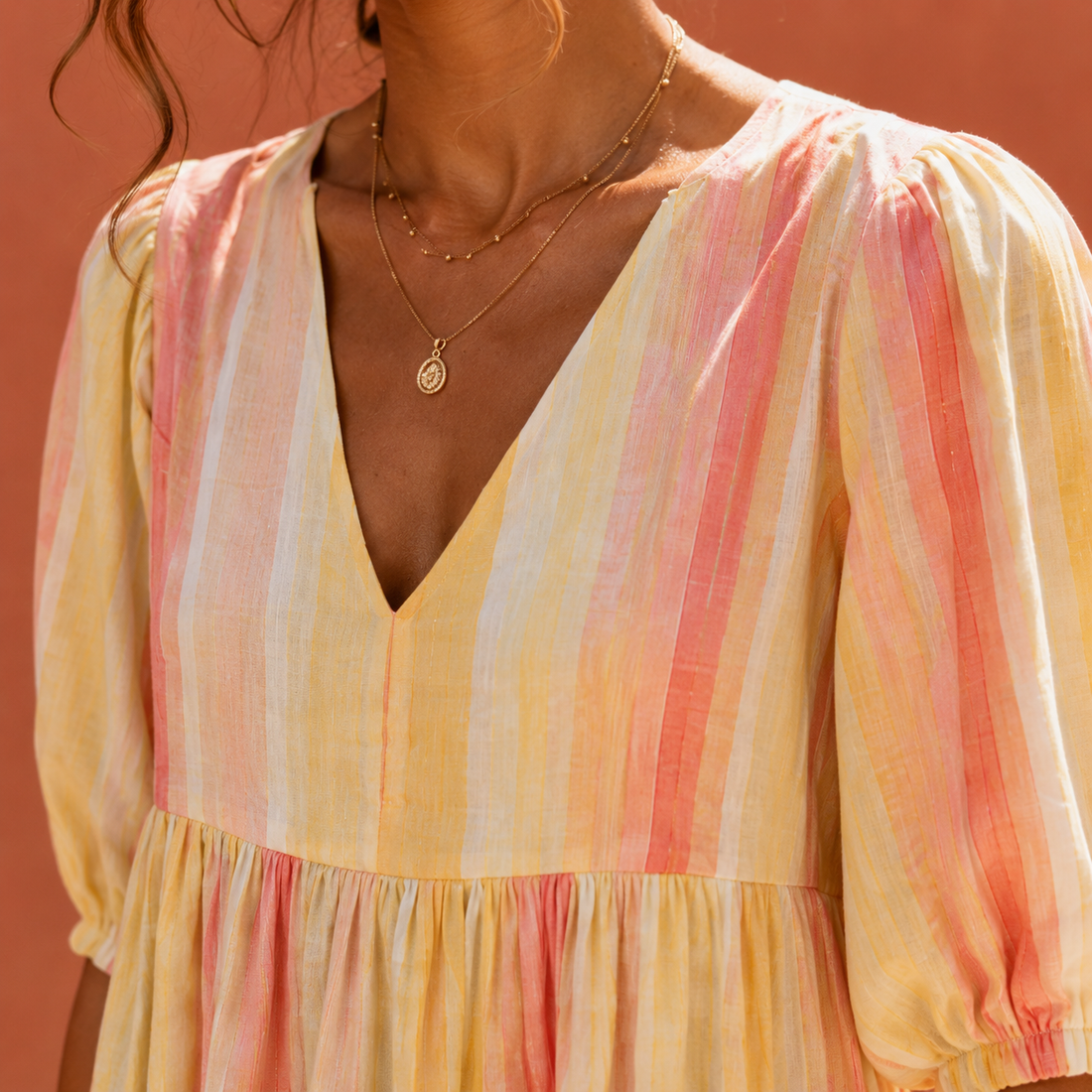 Violetta Striped Midi Dress - Lead Product Detail