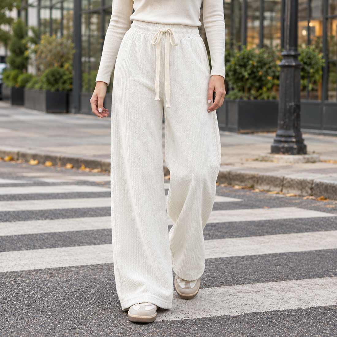 Grace-Eve Wide Leg Pants - White