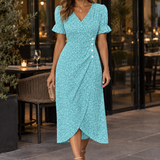 Heidi-Skye Floral Midi Dress - Light Blue