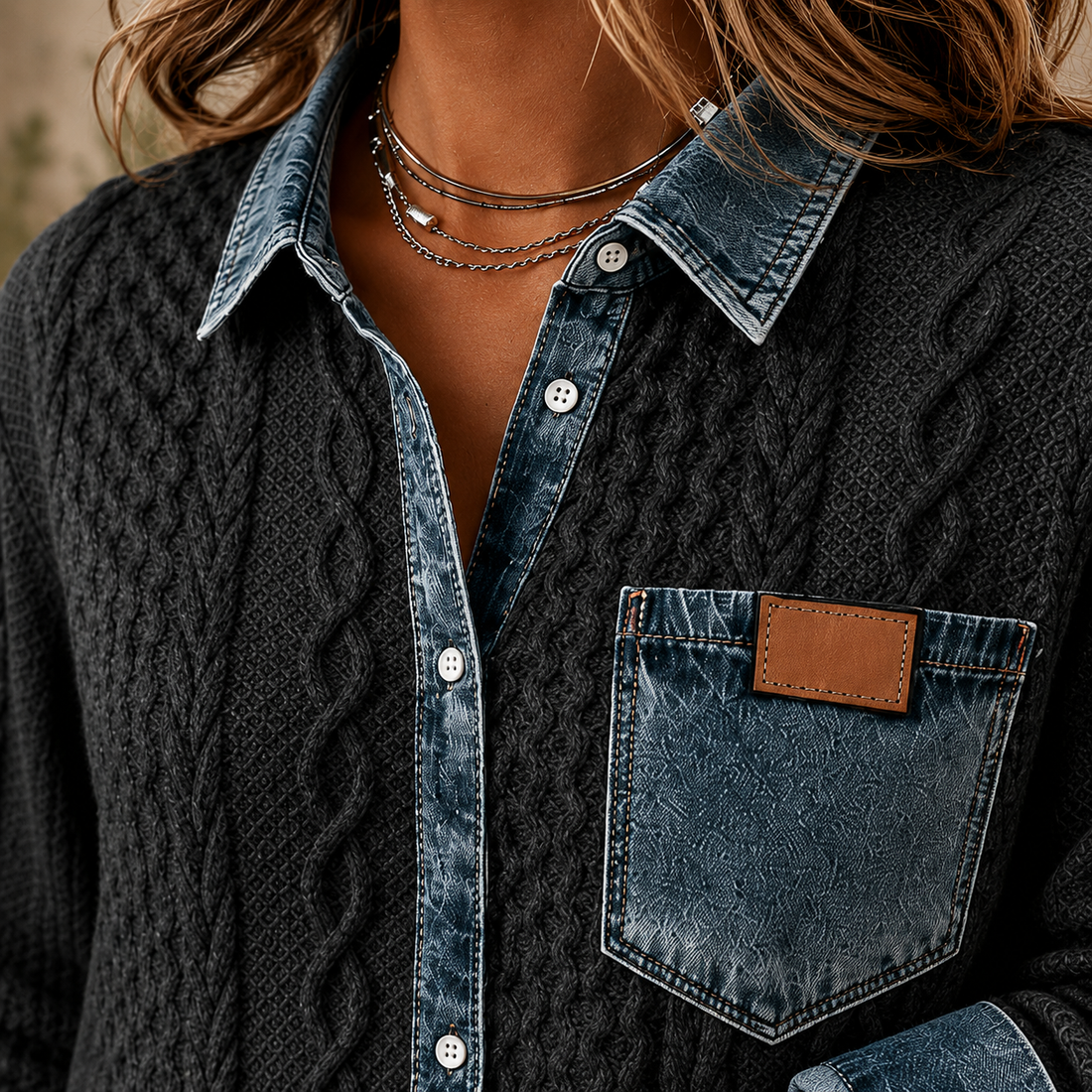 Eloise Textured Shirt - Lead Product Detail