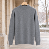 Pierrick-Wade Mock Neck Sweater - Mid-high Collar Gray