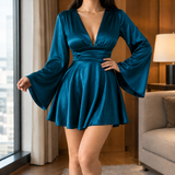 Sophie Bell Sleeve Dress - Teal