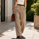 Alina Wide Leg Pants - Khaki
