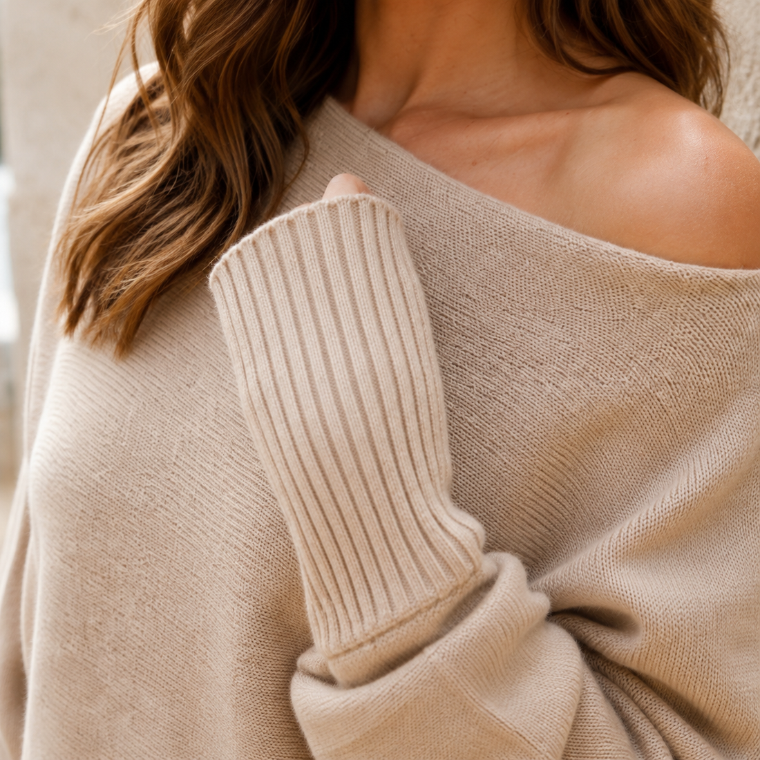 Marlene Asymmetric Sweater - Lead Product Detail