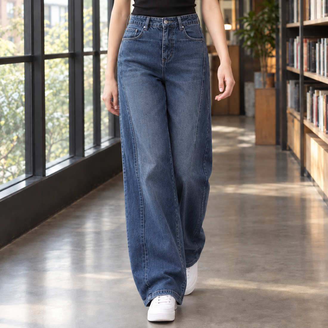 Grace-Mae Wide-Leg Jeans - Vintage Blue Leggin