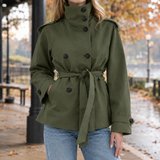 Solene-June Belted Jacket - Army Green