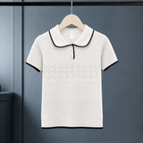 Matilda-Louise Pointelle Polo - White