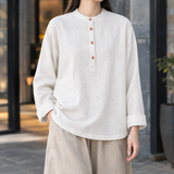 Solange Stand Collar Top - White