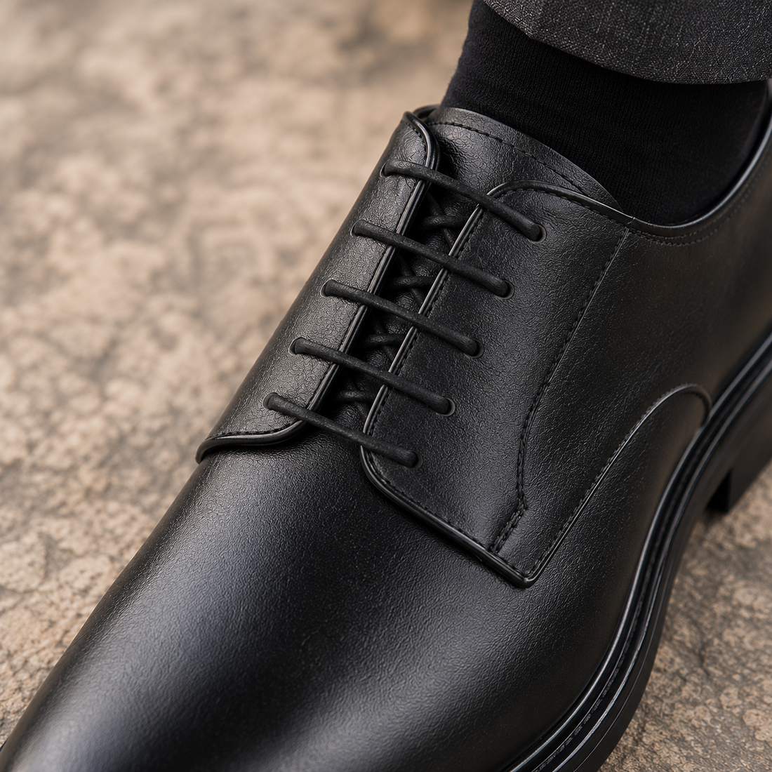 Tivoli Pointed Oxford Shoes - Lead Product Detail