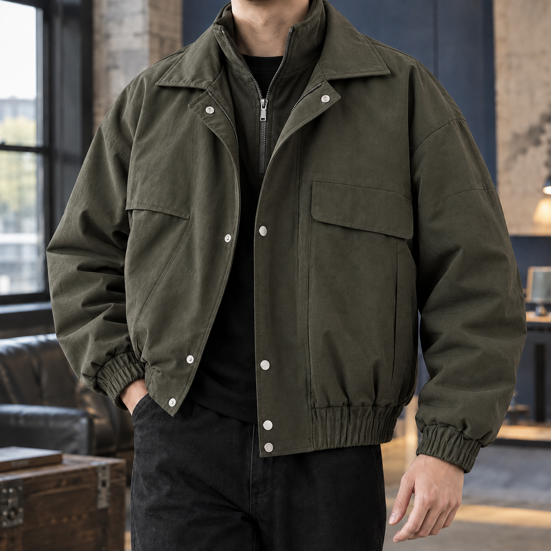 Octave-Reid Utility Jacket - Military Green