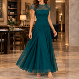Pippa-June Ruched Maxi Dress - Green