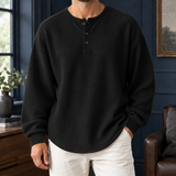 Brett Relaxed Waffle Top - Black