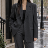 Orla-Elise Relaxed Blazer - Dark Gray