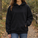 Mathilde-Claire Relaxed Hoodie - Solid-black