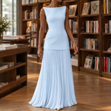 Ruby-Belle Pleated Skirt Set - Sky Blue