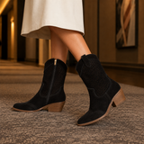 Borrelli Leather Cowboy Boots - Black