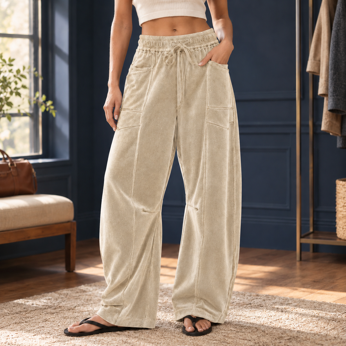 Thea-Rae Wide Leg Pants - Cream