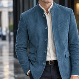 Pierrick Stand Collar Blazer - Sea ​​blue