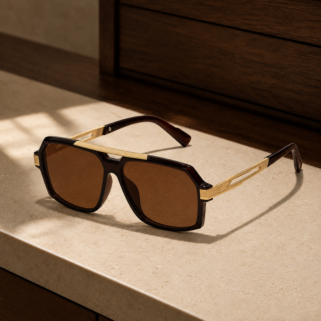 Phoebe-Mae Pilot Sunglasses - Gold Brown