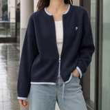 Bridget-Eve Double Zip Jacket - Navy Blue Premium