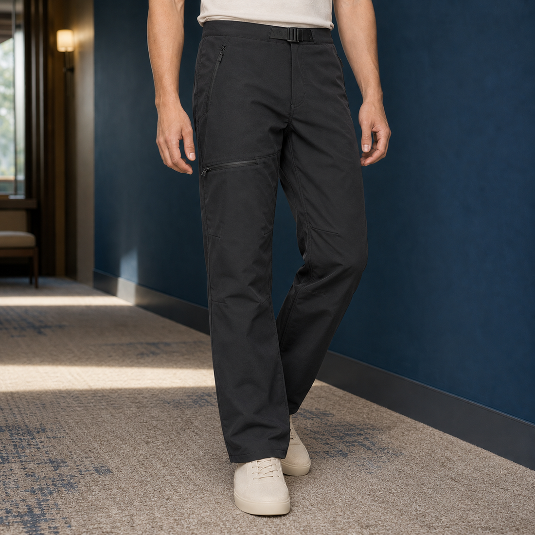 Romain Straight Leg Pants - Black
