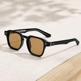 Orson Retro Sunglasses - Black And Amber