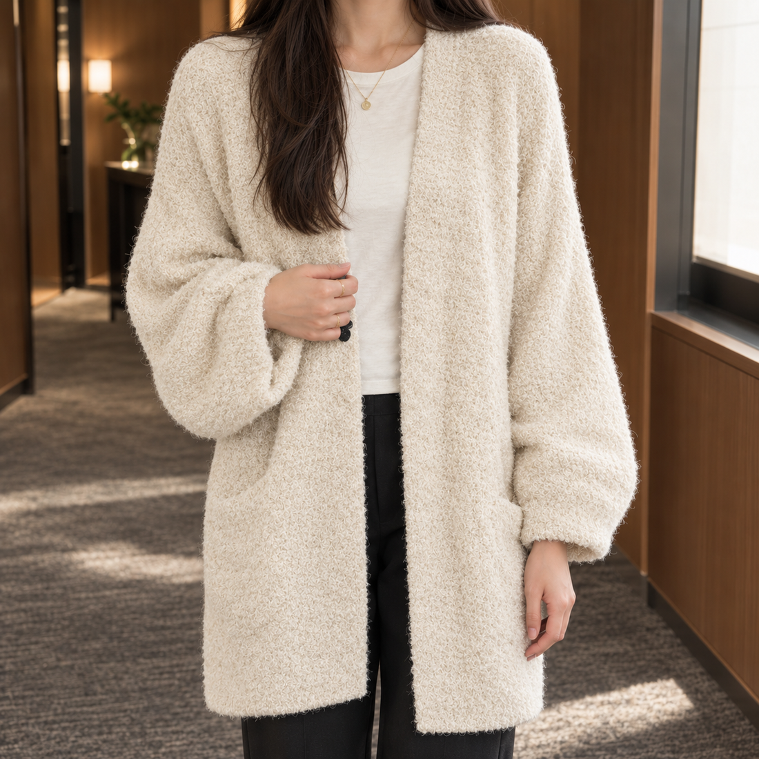 Emery Relaxed Cardigan - Off-white