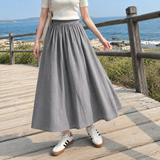 Romy Gathered Maxi Skirt - Gray