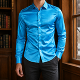 Mathias Satin Shirt - Blue