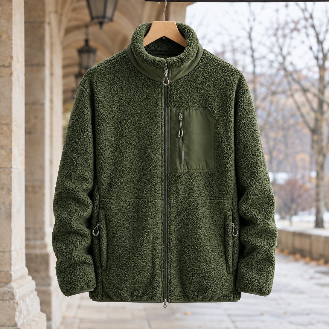 Arlo-West Fleece Jacket - Military Green