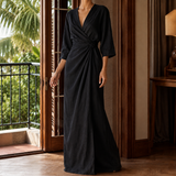 Valentina-Louise Wrap Maxi Dress - Black